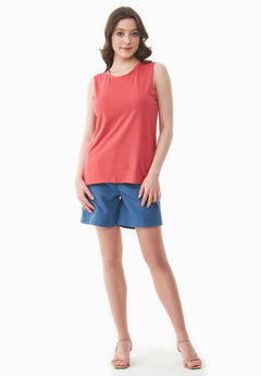 Modal Blend Round Neck Top Radiant Red
