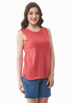 Modal Blend Round Neck Top Radiant Red
