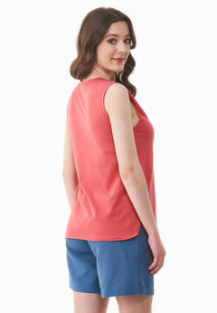 Modal Blend Round Neck Top Radiant Red