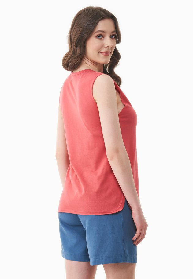 Modal Blend Round Neck Top Radiant Red