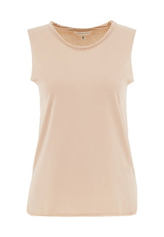 Modal Blend Round Neck Top Soft Beige