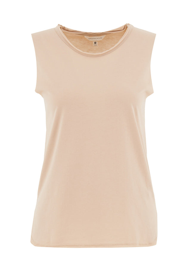 Modal Blend Round Neck Top Soft Beige