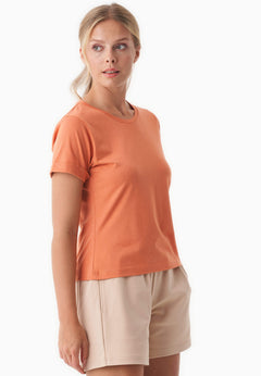 Modaalisekoite Pyöreä Kaula-aukko T-paita Dusty Orange