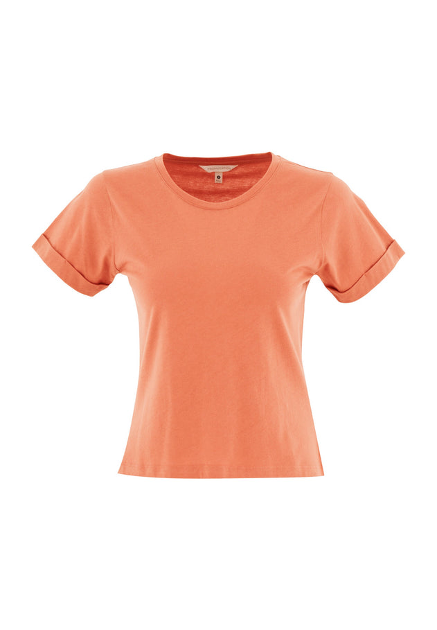 Modaalisekoite Pyöreä Kaula-aukko T-paita Dusty Orange