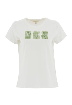 Nature Print Organic Cotton T-Shirt Off White
