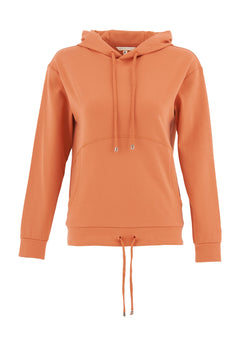 Women's Lightweight Hoodie With Drawstring Hem Dusty Orange