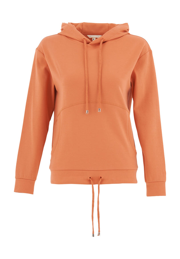 Women's Lightweight Hoodie With Drawstring Hem Dusty Orange