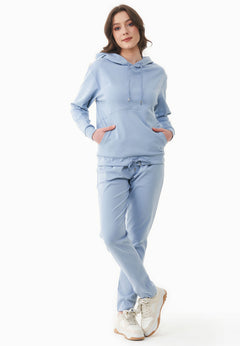 Women's Lightweight Hoodie With Drawstring Hem Ice Blue
