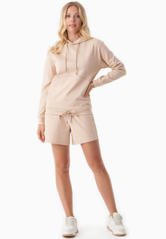 Women's Lightweight Hoodie With Drawstring Hem Soft Beige