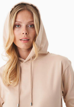 Women's Lightweight Hoodie With Drawstring Hem Soft Beige