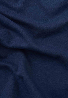 Belted Linen Blend Jersey Dress Navy