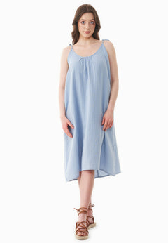 Muslin Summer Dress Ice Blue