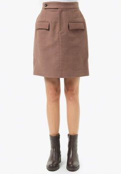 Brushed Organic Cotton Skirt Cocoa Brown