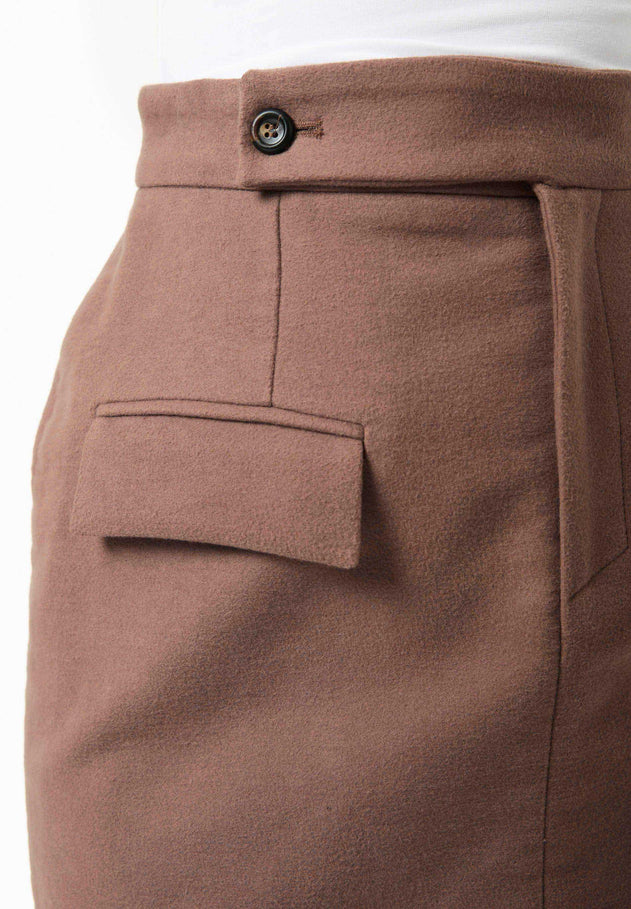 Brushed Organic Cotton Skirt Cocoa Brown