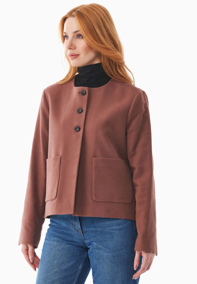 Women's Short Organic Cotton Jacket Cocoa Brown