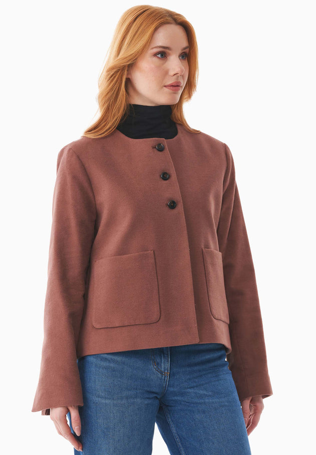 Women's Short Organic Cotton Jacket Cocoa Brown