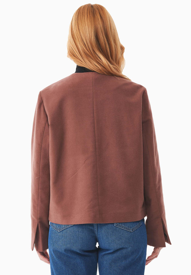 Women's Short Organic Cotton Jacket Cocoa Brown
