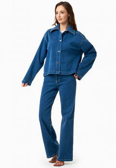 Women's Straight-Cut Jeans Medium Blue