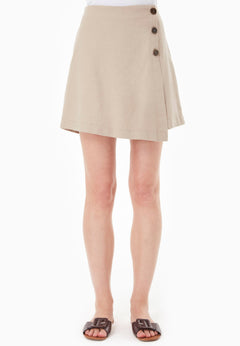 Linen Blend Skort Sand