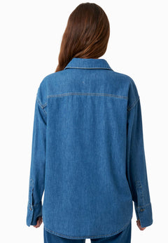 Denim Button-Up Shirt Medium Blue