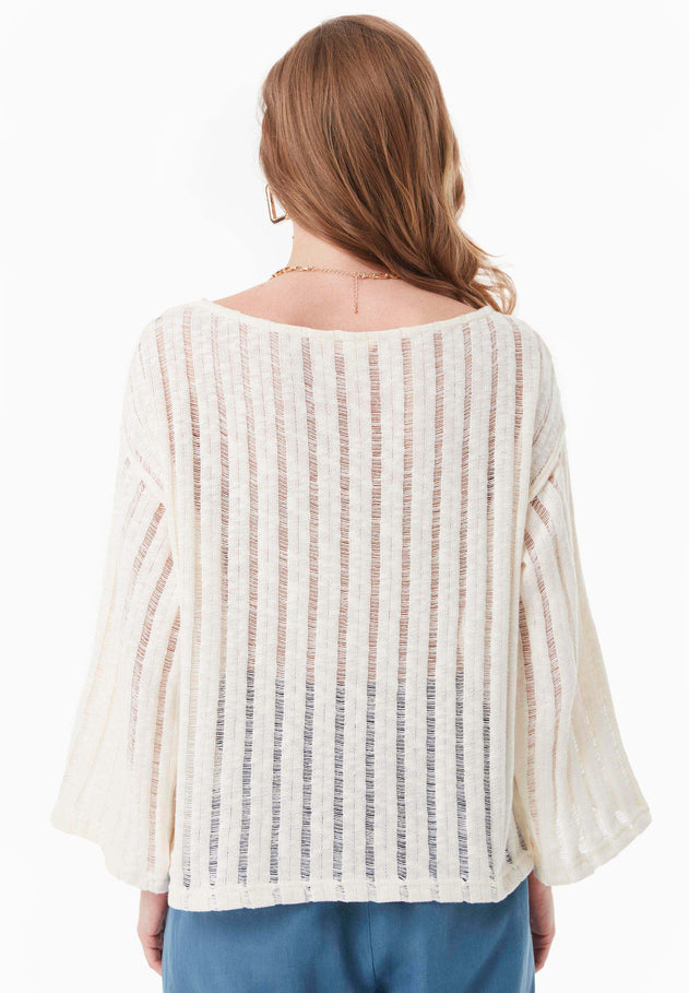 Fantasy Knit Long Sleeve Top Natural