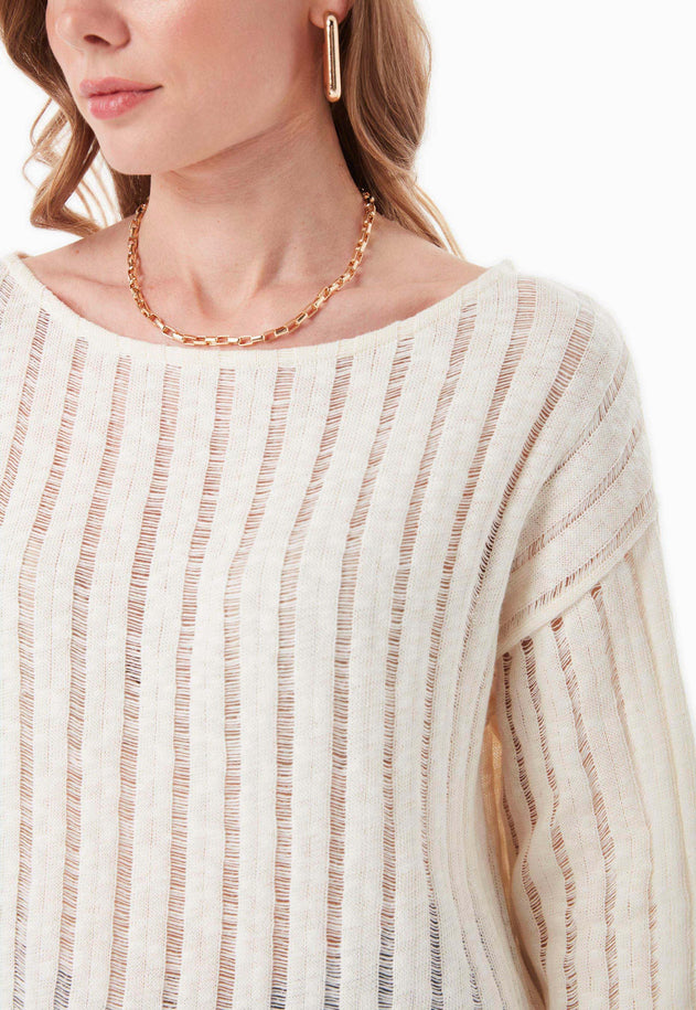 Fantasy Knit Long Sleeve Top Natural