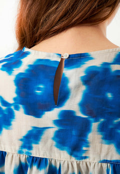 Organic Cotton Voile Blouse Blurry Flowers