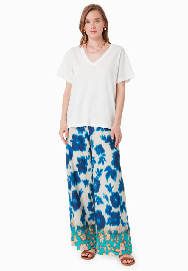 V-Neck Modal Blend T-Shirt Off White