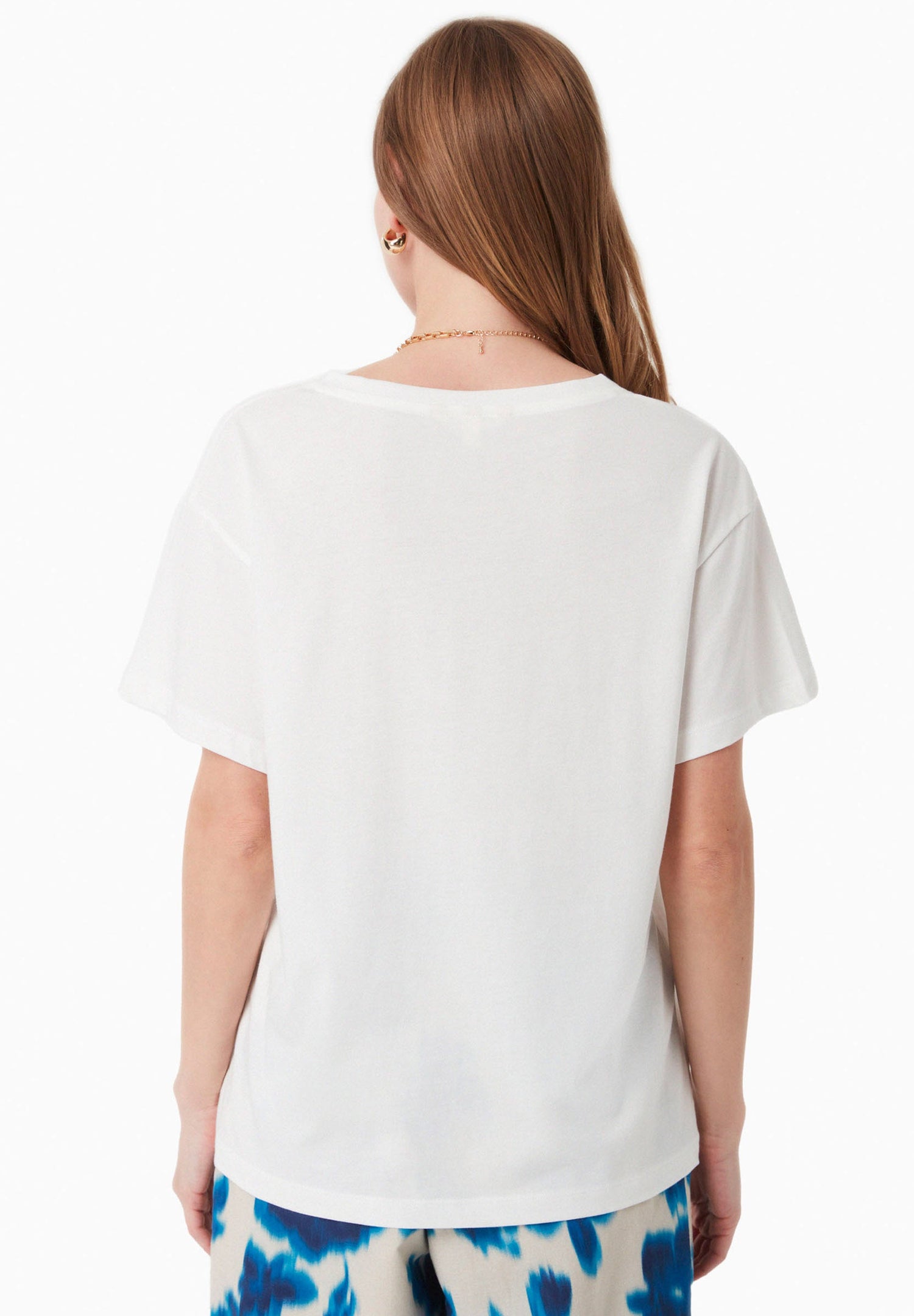 V-Neck Modal Blend T-Shirt Off White