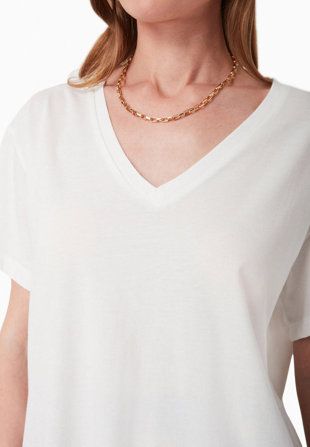 V-Neck Modal Blend T-Shirt Off White