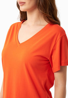 V-Neck T-Shirt Tangerina Orange