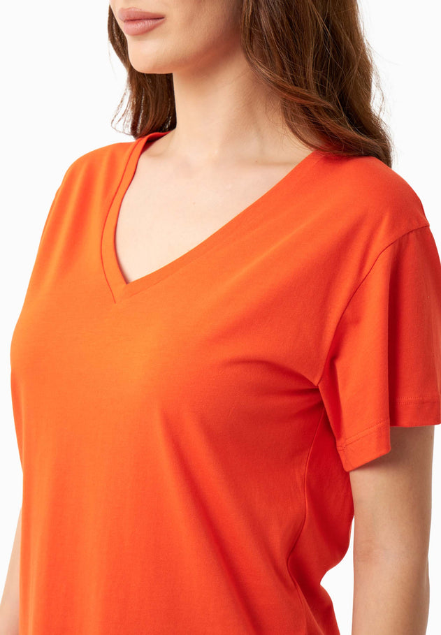 V-Neck T-Shirt Tangerina Orange