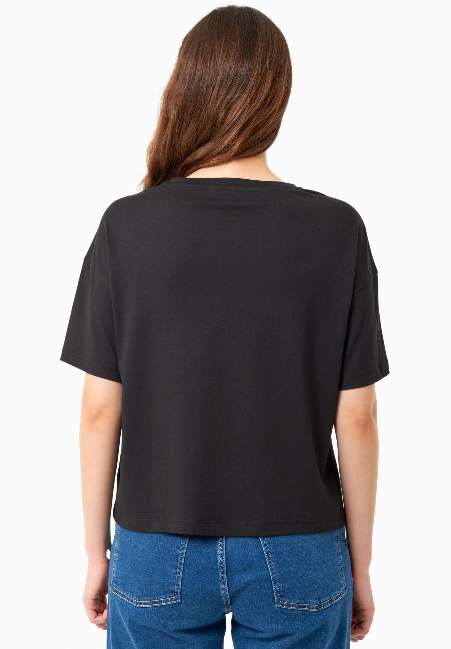Laser-Cut Embroidery T-Shirt Black