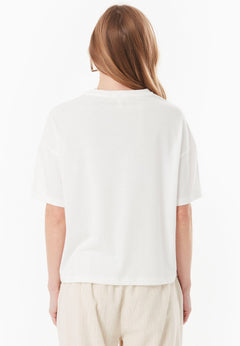 Laser-Cut Embroidery T-Shirt Off-White