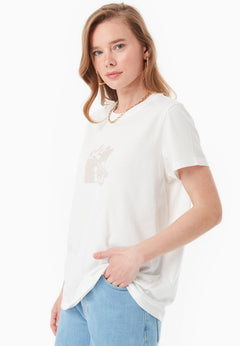 Floral Print T-Shirt Off-White