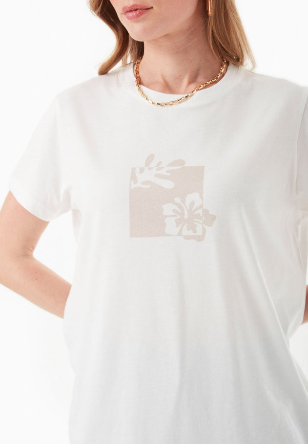 Floral Print T-Shirt Off-White