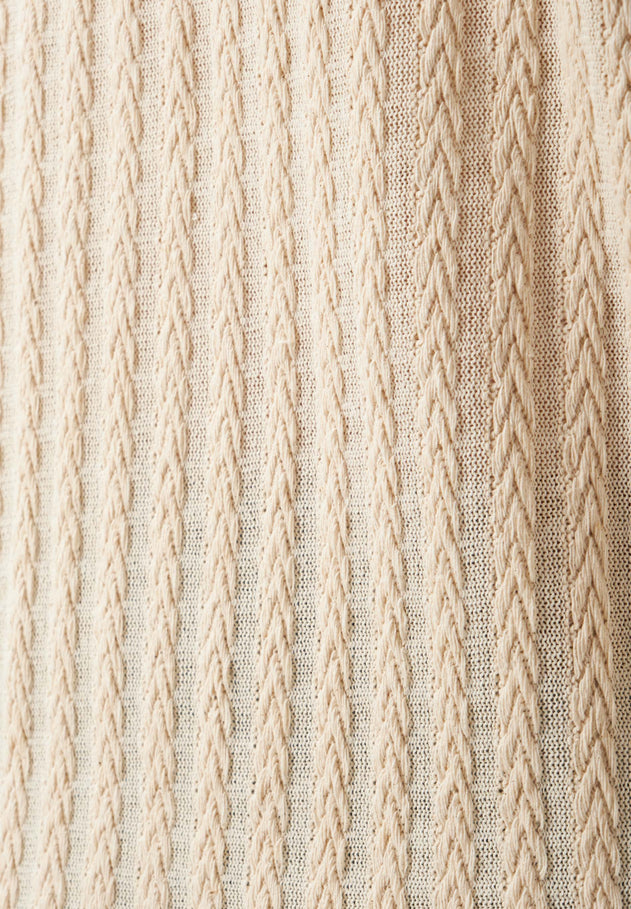 Fantasy Cotton Knit Long Sleeve Natural