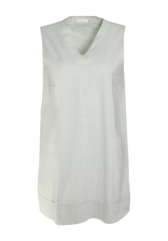 Sleeveless Linen Blend Mini Dress Green Moss