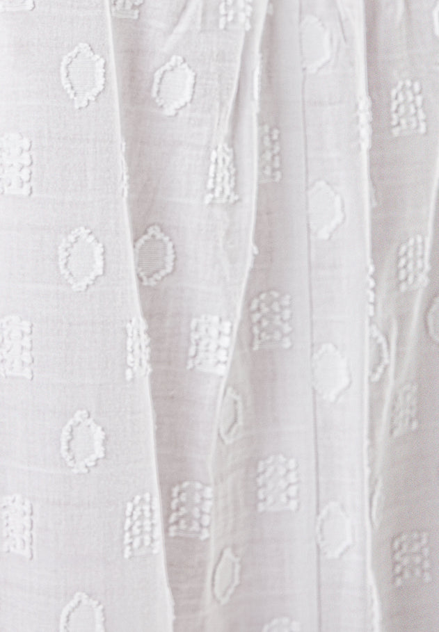 Organic Cotton Jacquard Dress White