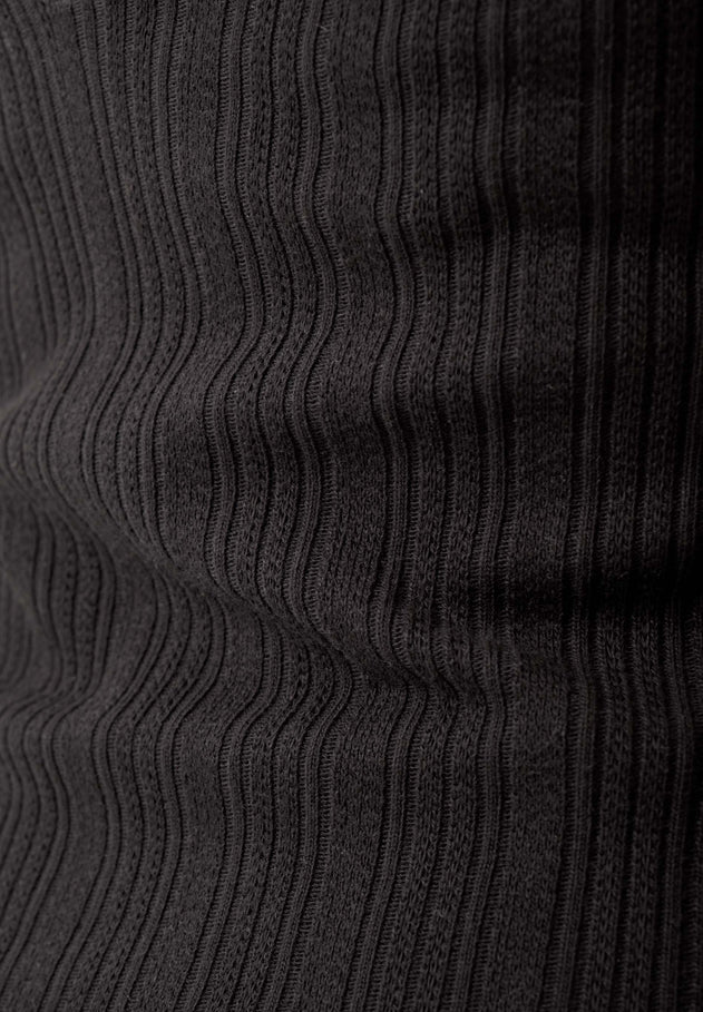 Jacquard Rib V-Neck Dress Black