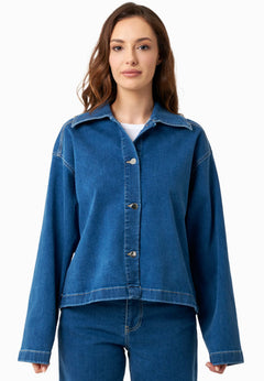Women's Denim Organic Cotton Jacket Medium Blue