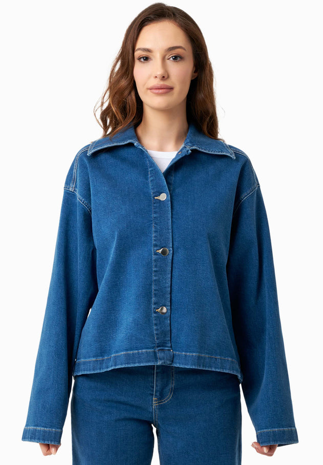 Women's Denim Organic Cotton Jacket Medium Blue