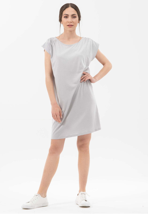 Lyocell Blend Jersey Mini Dress Cloud Grey
