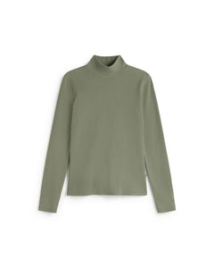 Aine Turtleneck Top Green Hemp