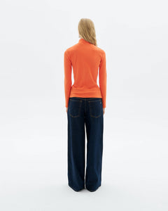 Aine Turtleneck Top Orange Hemp