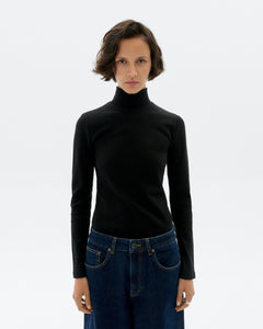 Aine Turtleneck Top Black Hemp