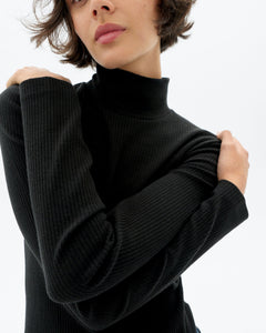 Aine Turtleneck Top Black Hemp