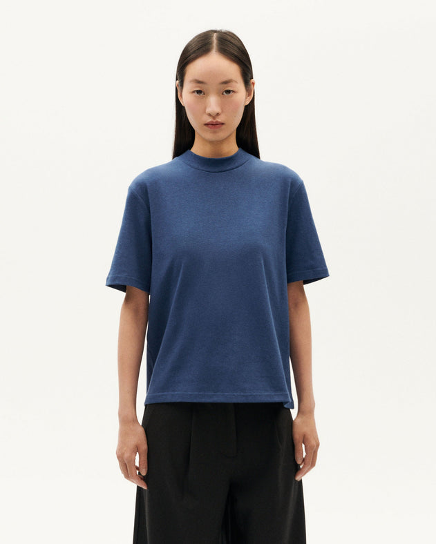 Aidin Thick Hemp T-Shirt Dark Blue