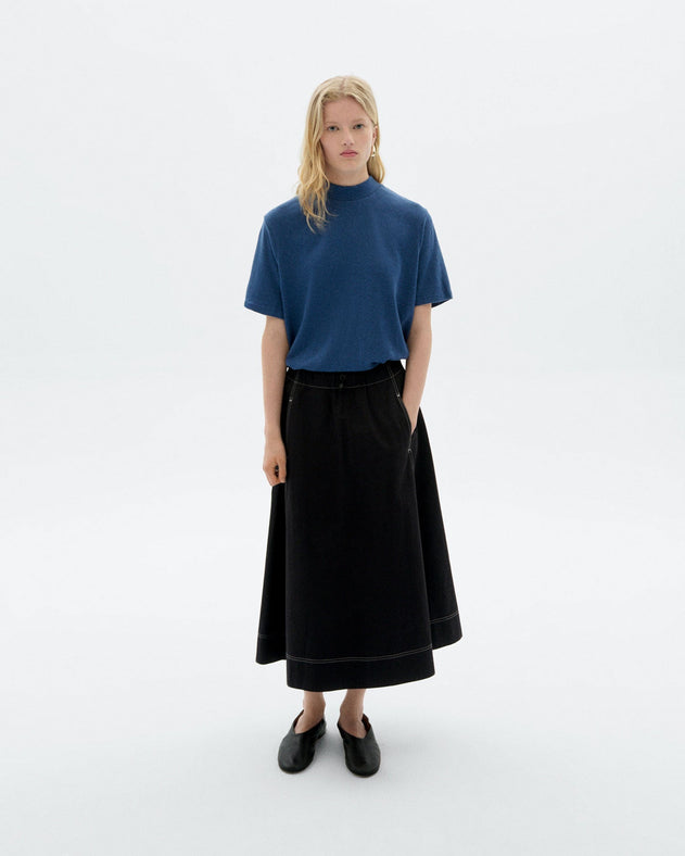 Aidin Thick Hemp T-Shirt Dark Blue