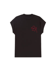 Volta T-Shirt Hand Embroidered Flower